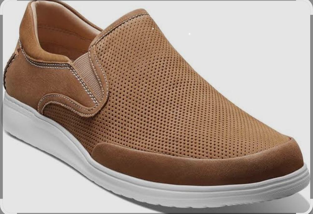 Mens Samuel Hubbard Featherlight Olema Slip-on Shoes Nutmeg Nubuck Sz 9 Wide